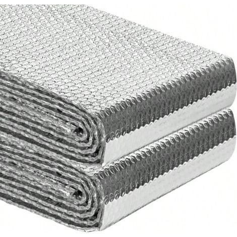Rouleau d'isolation réfléchissant 23,6 pouces x 10 pieds - Feuille réfléchissante à double bulles, Bouclier thermique, Barrière contre les rayonnements pour camping-cars, Fenêtres, Hiver & Été (1/5)