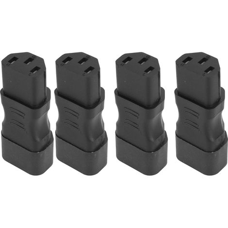 Lot de 4 adaptateurs secteur IEC320 C14 vers IEC320 C13, adaptateur secteur universel pour ordinateur portable, boîtier PDU, prise UPS (1/5)