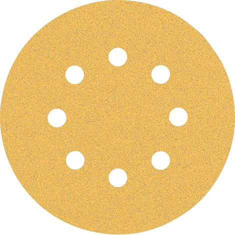 50 fogli abrasivi a 8 fori (per verniciatura su legno, legno duro, Ø 125 mm, grana 80, accessorio professionale per levigatrice roto-orbitale) (1/4)