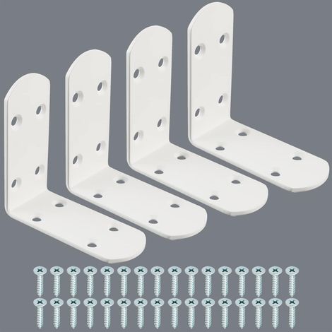 Stück robuste Edelstahl-Befestigungswinkel, 8,5 cm, Edelstahl-Befestigungswinkel für Schlafzimmer/Badezimmer, Edelstahlwinkel zur Befestigung und Reparatur von Möbeln, Weiß (1/5)