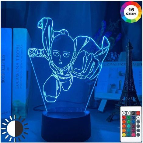 One Punch Man Saitama Figur LED-Nachtlicht für die Heimdekoration, cooles Manga-Nachtlicht, Deko-Ideen für Geschäfte, 3D-Tischleuchte (1/5)