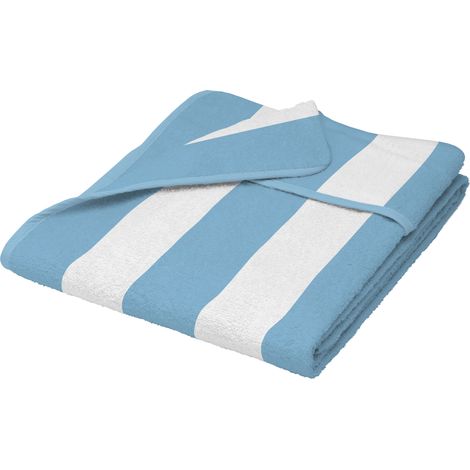 Serviette Cassiss 200 x 75 cm, rayures bleues et blanches (1/5)