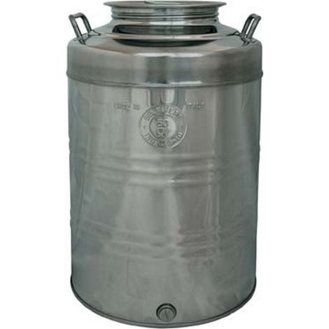 Contenitore fusto botte per olio Belvivere da 10 lt in acciaio inox 18/10 predisposizione rubinetto attacco 1/2' vino birra Acciaio Inox LT. 10