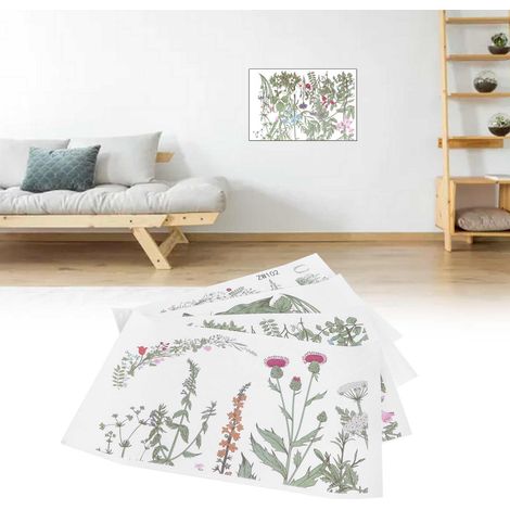 Selbstklebende Tapete mit Blumen- und Pflanzenmuster, ideal zur Gestaltung des Hintergrunds Ihres Wohnzimmers. (1/5)