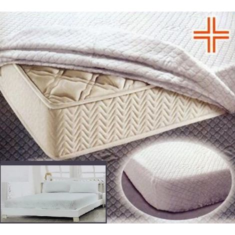 TrAdE Shop Traesio - Coprimaterasso 1 Piazza Spugna Jersey Estendibile Con Disegno Jacquard 90x200cm -