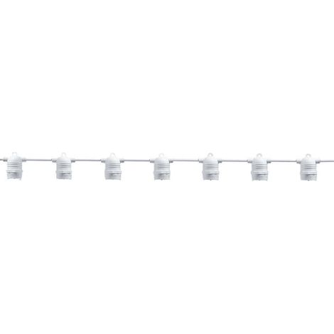 TrAdE Shop Traesio - Catena Luminosa Con 10 Portalampada E27 Luci Decorative Prolungabile Ip54 P01-s01-10 - Bianco (1/5)