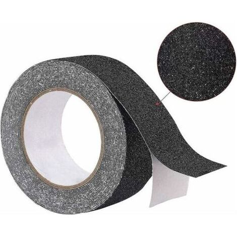 Bande Antiderapante Escalier 5 m x 2,5 cm, Ruban Adhésif Antidérapant Noir, Bande Adhesive Antiderapante pour Extérieur et Intérieur, Scotch Antiderapant Ruban Antidérapant Imperméable (1/5)