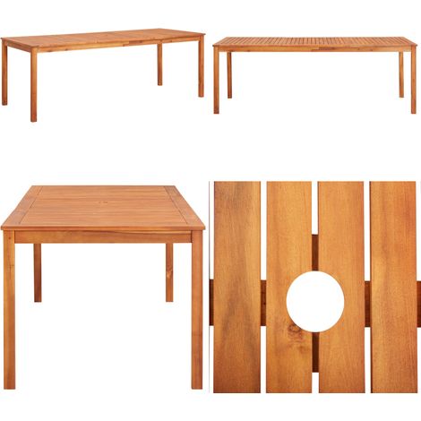 Table de jardin 215x90x74 cm Bois d'acacia massif - Table De Jardin - Table Extérieure - Acacia Massif - Mobilier De Jardin - Table À Manger - Home & Living (1/5)