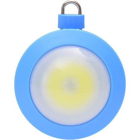 Lot de 2 lampes LED rondes magnétiques pour tente d'extérieur, lampe de camping moulée et collée, lumière COB bleue, LED Camping (1/5)