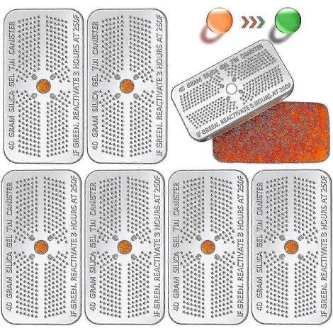 Lot de 6 sachets de 40 g de gel de silice indicateur - Déshumidificateur orange réutilisable (1/4)