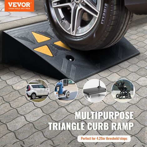 Rampe de Seuil Hauteur 10,8 cm Rampe Trottoir en Caoutchouc Capacité de Charge 15 tonnes Rampe Accès Fauteuil Roulant Antidérapante… (1/5)