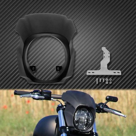 Carénage de phare avant de moto noir brillant/noir mat, pare-brise en ABS pour Harley Softail Breakout FXBRS FXBR 2018-2022 - Carénage noir mat (1/5)