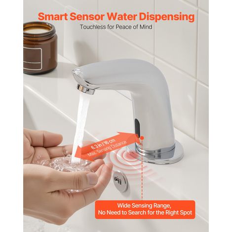 Robinet Automatique sans Contact, Mitigeur de Lavabo à Capteur de Mouvement, Robinetterie d'Eau Froide, Fonctionne sur Piles, pour… (1/5)