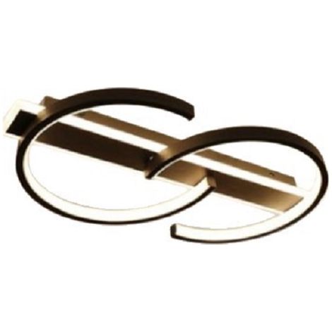 Plafonnier LED plafonnier dimmable noir 35W 2 anneaux cercle (1/5)