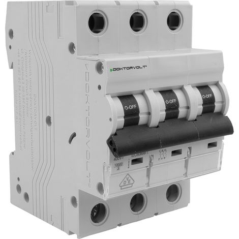 Disjoncteur MCB 10 kA triphasé 16 A C16A VDE Doktorvolt DV-3882 (1/3)