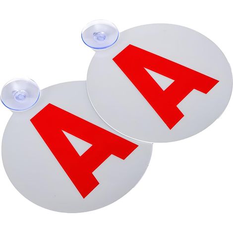 Lot De 2 Disque A Jeune Conducteur Ø 15 Cm Ventouse Voiture, A Autocollant Jeune Conducteur, Accessoire Voiture, Protection Antivol Et Anti-Uv, Réflexion Nocturne, Pour Sécurité Routière (1/5)