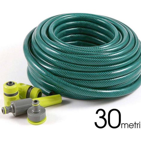 TrAdE Shop Traesio - Tubo Da Giardino 30 Mt In Pvc Irrigazione E Giardinaggio Con Connettori - (1/4)