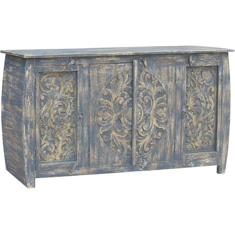 Aparador de madera gris 165x40x83 cm (1/5)