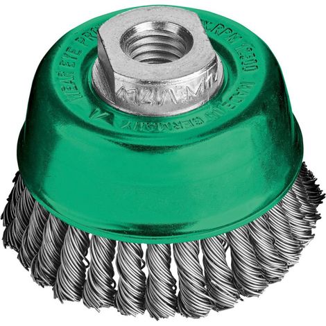 Brosse boisseau acier inox torsadé 65x0.5mm garniture 30x6mm fil torsadé Lessmann
