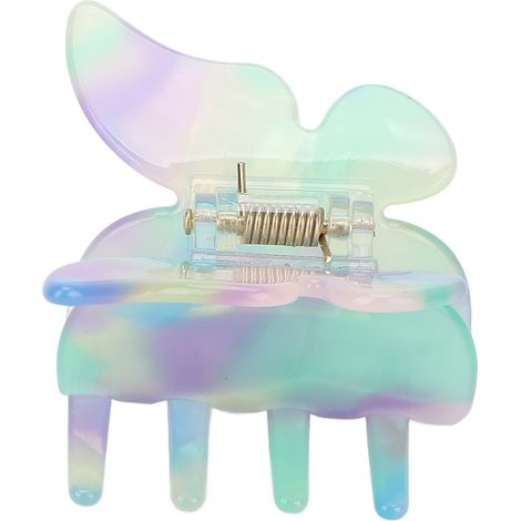 Petites pinces à cheveux papillon antidérapantes, accessoires capillaires en acétate de cellulose pour femmes et filles, colorées. (1/5)