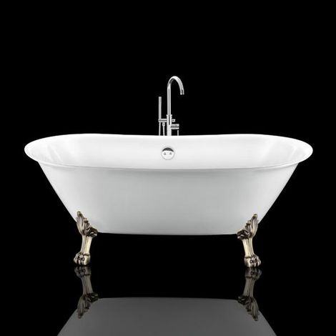 Vasca da bagno freestanding con piedini SURRY HILLS bianca 165 cm Piedini di leone Bronzo