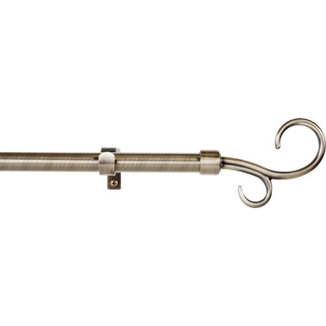 KIT METAL BARRA PER TENDA ESTENSIBILE 160-300 CM COLORE BRONZO DIAMETRO 19-16 MM MODELLO DOPPIO UNCINO MARCA CINTACOR COD. FK187 (1/4)