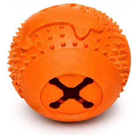 Balle à friandises pour chien – Interactif – Distributeur de nourriture – Orange – Jeu et récompense (1/5)