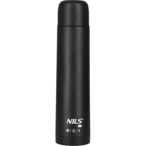 Termo de viaje negro de 1000 ml con aislamiento (1/5)