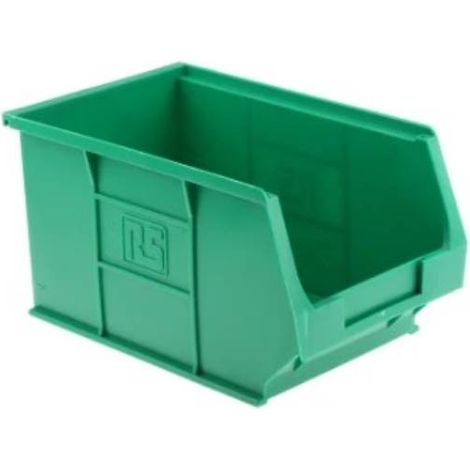 Bac de rangement RS PRO Vert en PP, 200mm x 315mm x 510mm ( Prix pour 1 ) (1/3)