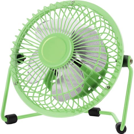 Ventilateur De Bureau Usb - 10 Cm - Moteur À Courant Continu Sans Balais - Inclinable 360° - Pieds Antidérapants En Caoutchouc - Vert - 1 Pièce (1/5)