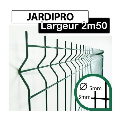 Cloture & Jardin – Grillage rigide vert 0,63 m – Acier galvanisé Ø5mm – Maille 200 x 55 mm – Résistant aux intempéries