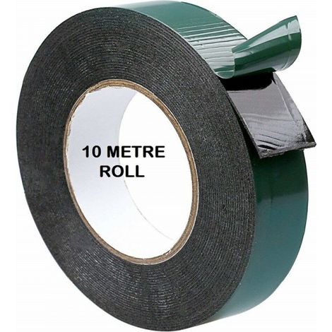Ruban mousse adhésif doble cara super resistente, étanche, noir, 10 m, 1 rouleau (1/5)