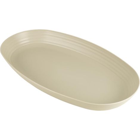 Fuente Ovalada Beis 39 X22x 4,5 cm Modelo Nara 2000ml
