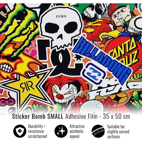 Pellicola Adesiva per Wrapping Sticker Bomb Small - Dimensione: 35 X 50 CM