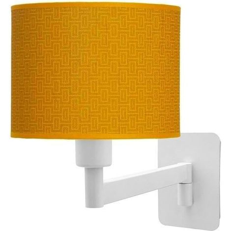 Applique murale moderne blanche et jaune, 1 x E14, dimensions 26 x 17 x 28 cm. Conçu pour : éclairage dans les salons et les chambres.