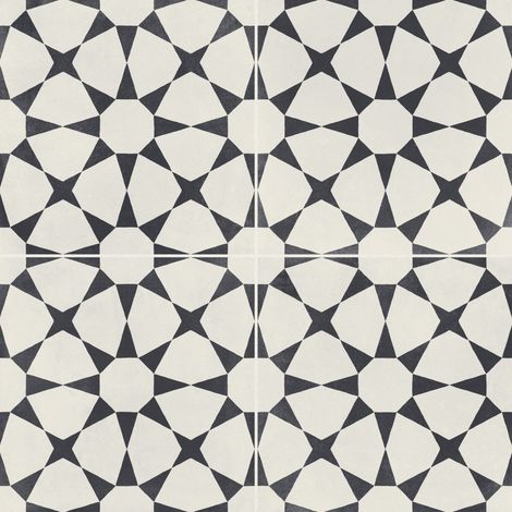 Carrelage effet Carreau ciment Axelis Noir 22,3x22,3x0,9 cm Torilys - Sol et mur intérieur (vendu par carton de 0,65 m²) - RO'MA CARRELAGE