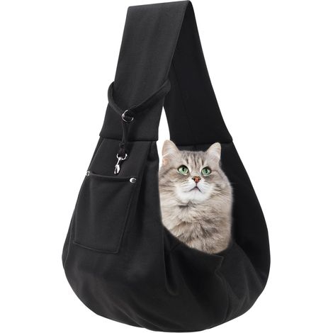 Sac de transport pour chien et chat, bandoulière réglable pour animaux de compagnie, sacoche de voyage confortable et respirante avec poche multifonctionnelle, idéal pour chiot et chaton (1/5)