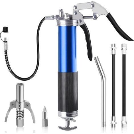 Lot de 8 pistolets à graisse pour graisseursAvec poignée pistolet et raccord à fermeture rapideAvec graisseurPour cartouches de 400 cc (1/5)