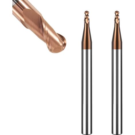 Frese a sfera a doppio attacco - diametro 2 mm - frese a doppia scanalatura per incisione - adatte alla lavorazione dei metalli. (1/4)