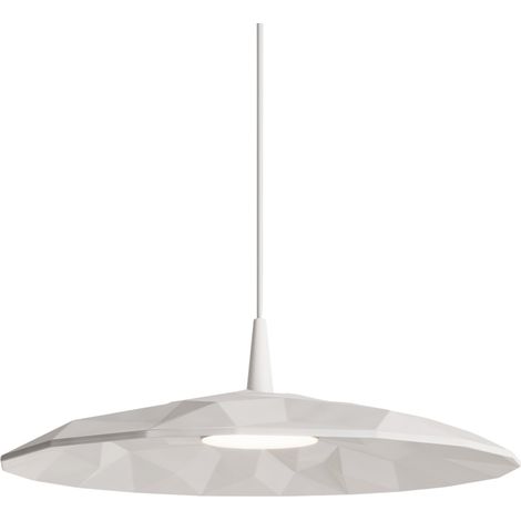 Angled Lampe À Suspension À Led, Design Moderne Avec Diffuseur En Céramique Artisanale, Finition Blanche, 8W, 2700K, Diamètre 40Cm, Modèle 2700 (1/2)