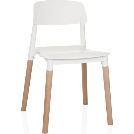 Chaise de salle Ă manger / chaise visiteur SCANDI E blanc hjh LIVING