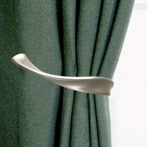 2 Stück Raffhalter für Fenstervorhänge, dekorative Vorhangklammern, (Grau, ) (1/3)