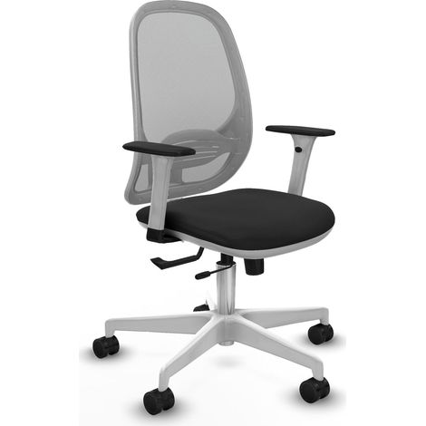 Chaise de bureau piqueras y crespo Cilanco blanc maille grise (1/2)