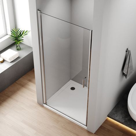 Nischentür 90 x 195 cm Duschtür Nischendrehtür Dusche Duschkabine Pendeltür Nische Duschabtrennung 6mm NANO ESG Glas Schwingtür Duschwand Duschtrennwand Höhe 195cm (1/5)