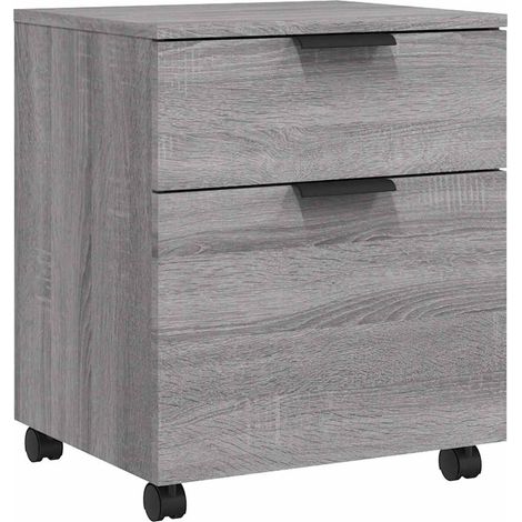 Mobile File Cabinet with Wheels Grey Sonoma 45x38x54 cm Engineered Wood vidaXL