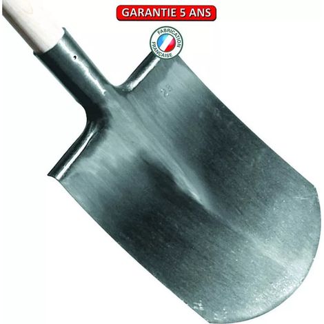 Polierter Bretagne-Spaten 28 runde Kante ohne Stiel OUTILS PERRIN