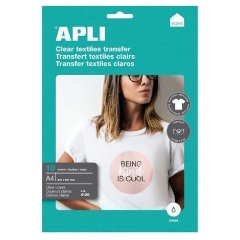 Papel Transfer Camisetas Apli 4128/ DIN A4/ 10 Hojas