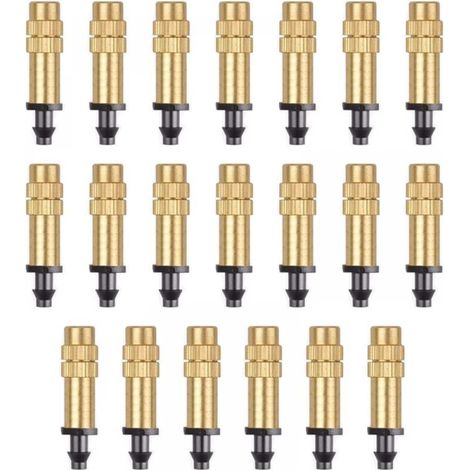 20 pezzi Ugello atomizzatore regolabile in rame per irrigazione a goccia 4/7 mm Micro irrigatore atomizzato Attrezzatura per irrigazione Raffreddamento Giardino Serra Ortaggi