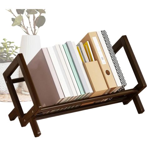 Organisateur d'étagère de bureau, bibliothèque pour bureau, dortoir de table, étagère de rangement de bureau, bibliothèque inclinable, organisateur de rangement de bureau pour fournitures de livres (1/5)