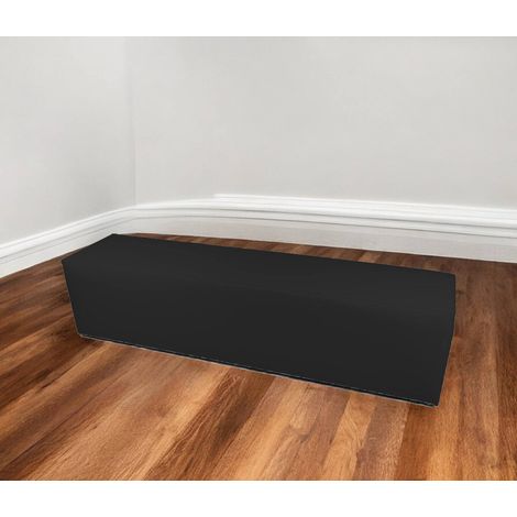 Dmora - Puf Abra, Sillón multiusos, Puf, Puf reposapiés, Made in Italy, 180x40 h42 cm, Negro (1/3)